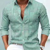 Emerson | Camisa de homem a rayas vintage de manga longa