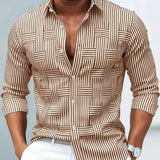 Emerson | Camisa de homem a rayas vintage de manga longa