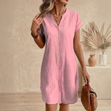 Tess | Vestido camisero de linho elegante e confortável para Mulher