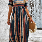 Noèle - Vestido Midi Listrado Camuflante da Barriga para Mulher
