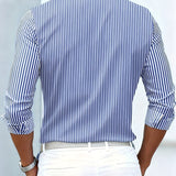 Emerson | Camisa de homem a rayas vintage de manga longa