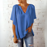 Tineke - Blusa feminina elegante com decote em V