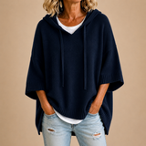 Oriana | Poncho de malha com capuz e manga três quartos para Mulher