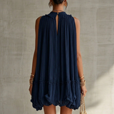 Camilla | Mini vestido de chiffon com decote americano e saia balloon para Mulher