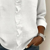 Indie · Blusa de Mulher com volantes e decote em V