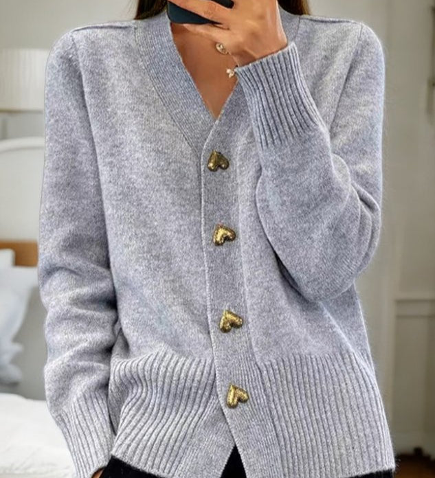 Adele - Cardigan elegante com botões de coração para Mulher