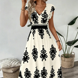 Candela - Vestido maxi barroco com decote em V para Mulher