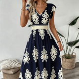 Candela - Vestido maxi barroco com decote em V para Mulher